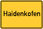 Place name sign Haidenkofen
