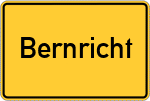 Place name sign Bernricht, Oberpfalz