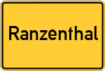 Place name sign Ranzenthal