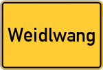Place name sign Weidlwang, Oberpfalz