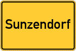 Place name sign Sunzendorf
