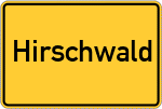 Place name sign Hirschwald