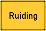 Place name sign Ruiding, Oberpfalz