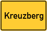 Place name sign Kreuzberg, Kreis Amberg, Oberpfalz