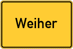Place name sign Weiher, Oberpfalz