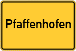Place name sign Pfaffenhofen, Oberpfalz