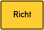 Place name sign Richt, Oberpfalz
