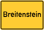 Place name sign Breitenstein, Oberpfalz