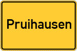 Place name sign Pruihausen, Oberpfalz