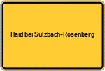 Place name sign Haid bei Sulzbach-Rosenberg
