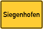 Place name sign Siegenhofen, Oberpfalz