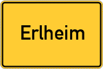 Place name sign Erlheim