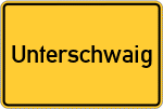 Place name sign Unterschwaig
