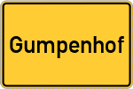 Place name sign Gumpenhof, Kreis Amberg, Oberpfalz