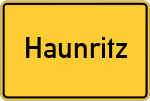 Place name sign Haunritz