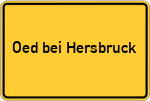 Place name sign Oed bei Hersbruck