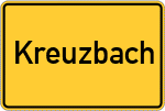 Place name sign Kreuzbach, Niederbayern