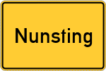 Place name sign Nunsting, Oberpfalz