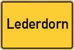 Place name sign Lederdorn