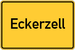 Place name sign Eckerzell, Oberpfalz
