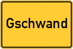 Place name sign Gschwand