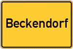 Place name sign Beckendorf