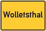 Place name sign Wolletsthal, Oberpfalz
