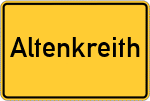 Place name sign Altenkreith, Oberpfalz