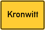 Place name sign Kronwitt, Oberpfalz