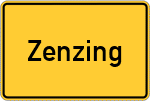 Place name sign Zenzing, Oberpfalz