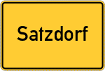 Place name sign Satzdorf