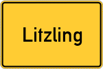 Place name sign Litzling, Oberpfalz