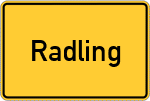Place name sign Radling, Oberpfalz
