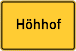 Place name sign Höhhof