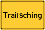 Place name sign Traitsching