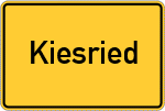 Place name sign Kiesried, Oberpfalz