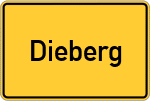 Place name sign Dieberg, Oberpfalz