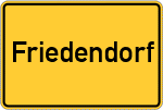 Place name sign Friedendorf
