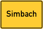 Place name sign Simbach, Kreis Beilngries