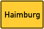 Place name sign Haimburg