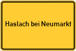 Place name sign Haslach bei Neumarkt, Oberpfalz