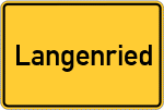 Place name sign Langenried, Oberpfalz