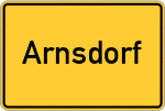 Place name sign Arnsdorf, Oberpfalz