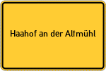 Place name sign Haahof an der Altmühl