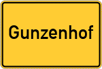 Place name sign Gunzenhof, Oberpfalz