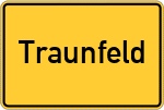 Place name sign Traunfeld
