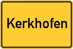 Place name sign Kerkhofen, Oberpfalz