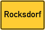 Place name sign Rocksdorf, Oberpfalz