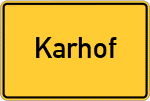 Place name sign Karhof