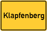 Place name sign Klapfenberg, Oberpfalz